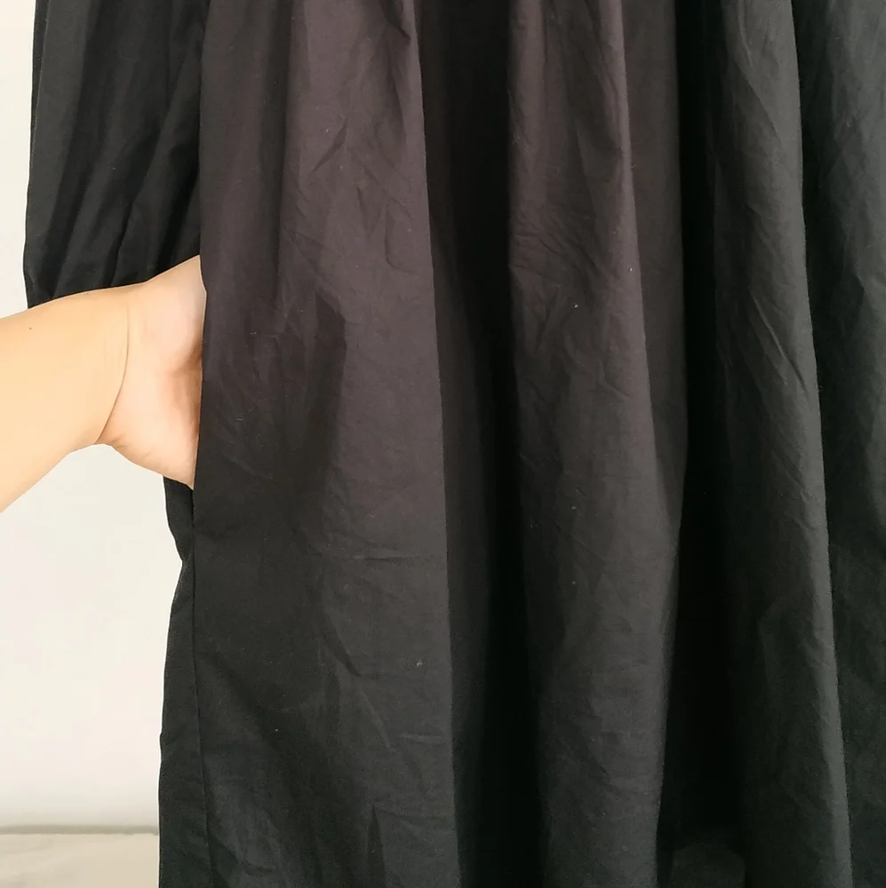 Zara Long sleeve Poplin Mini Dress Black - Picture 8 of 13